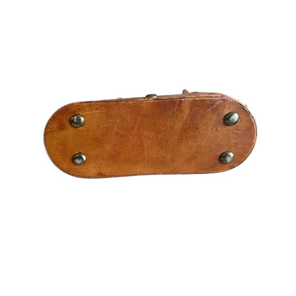 1960s Vintage Woven Straw Leather Floral Handbag Tote Purse Collectible Bag - Picture 5 of 11